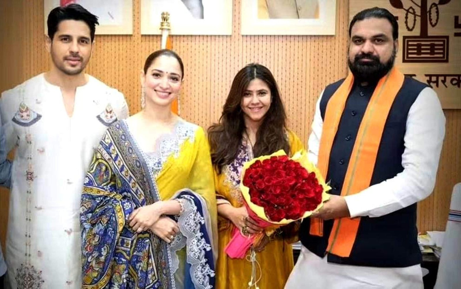 सिद्धार्थ मल्होत्रा और तमन्ना भाटिया ने बिहार के मुख्यमंत्री सम्राट चौधरी से की मुलाक़ात